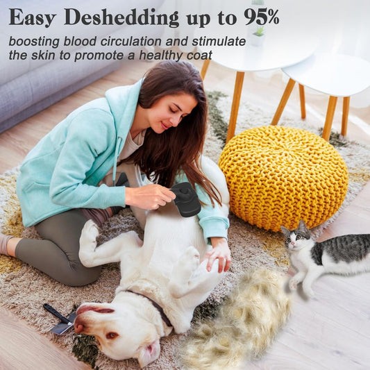 Pet slicker brush with one-press hair release button