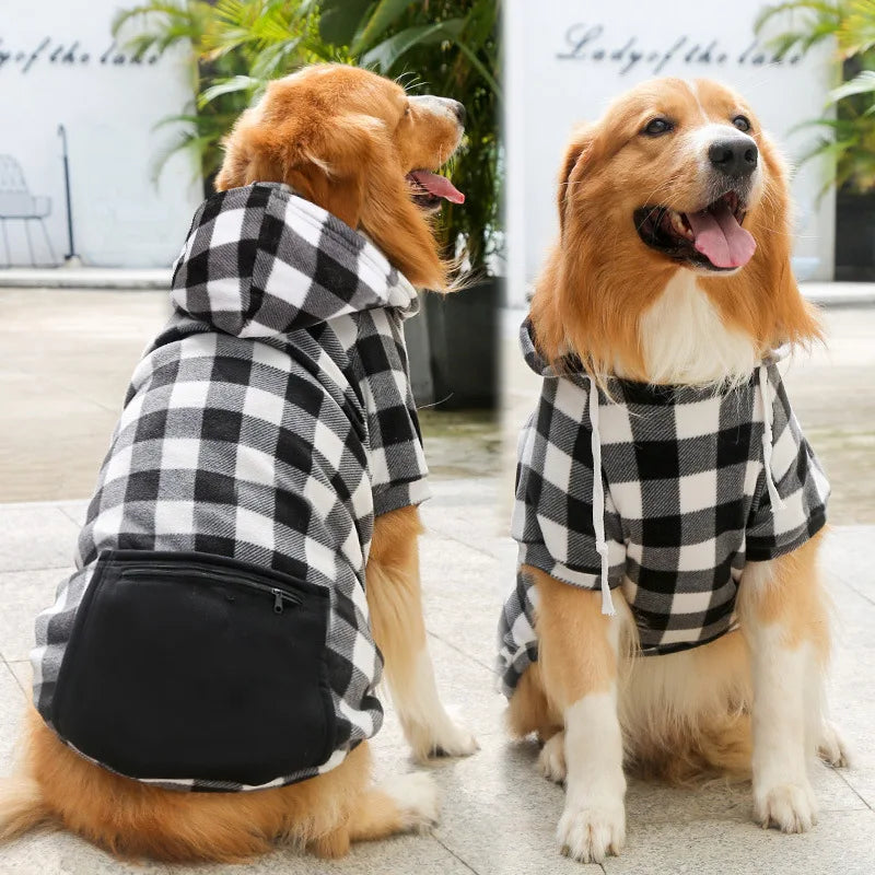 Reversible Plaid Dog Winter Coat — Warm Fleece Vest for Small to Large Dogs