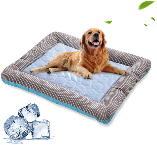 Ice-silk pet cooling mat for dogs and cats