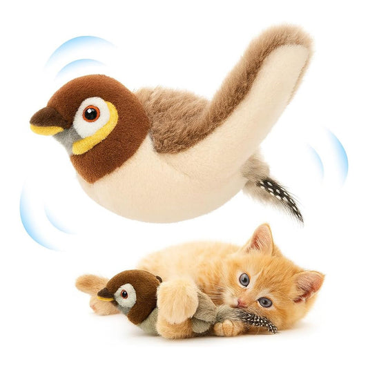 Chirping flapping bird cat toy, USB rechargeable