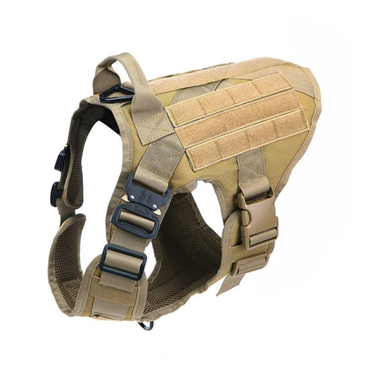 Padded tactical-style dog harness with chest support