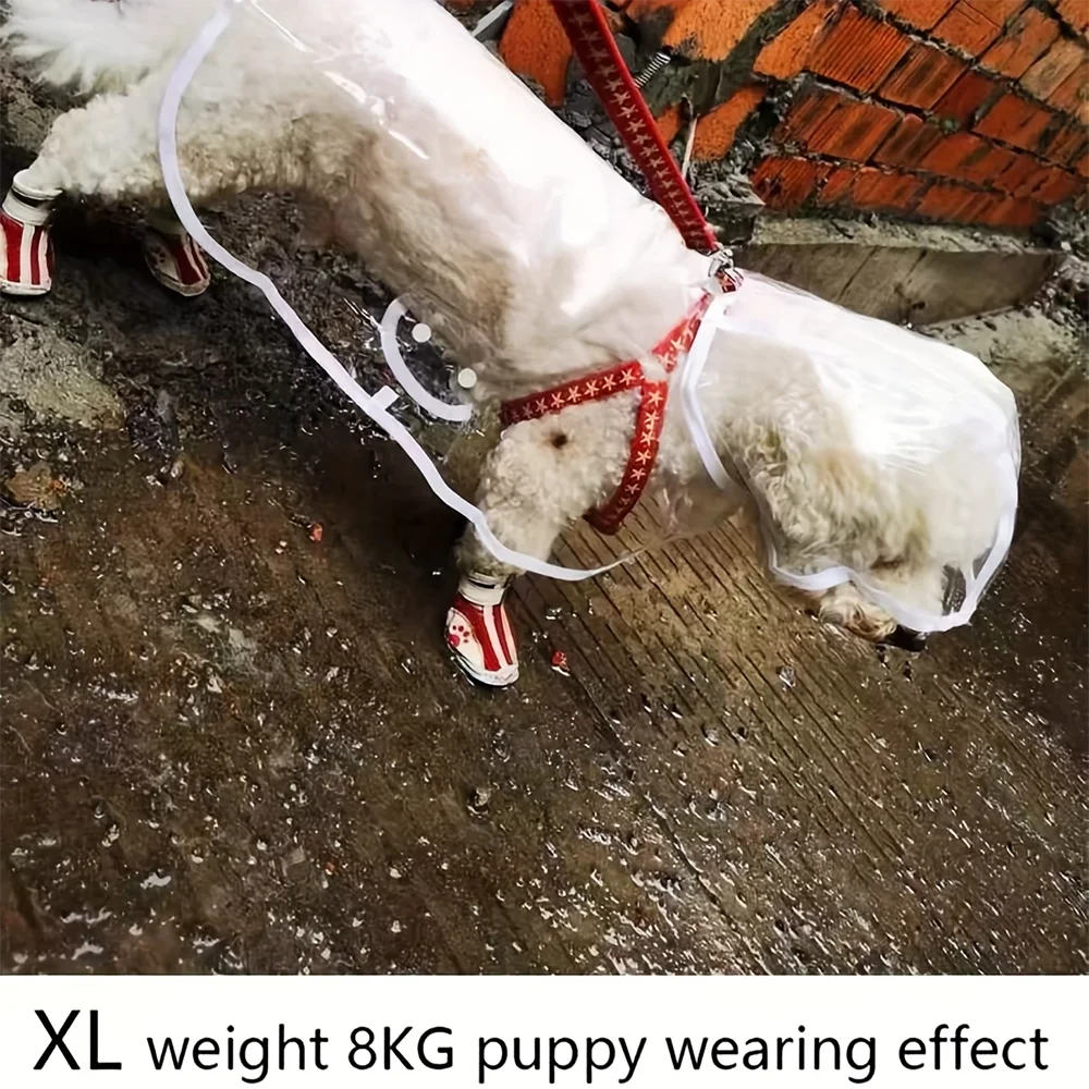 Clear Waterproof Dog Raincoat — Hooded Rain Poncho for Small & Medium Dogs