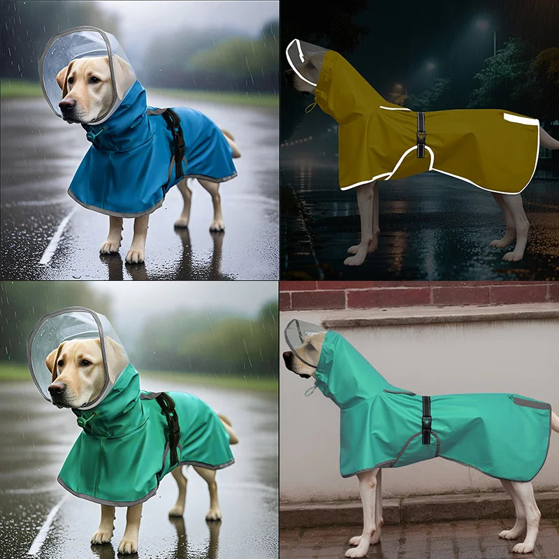 Waterproof Dog Raincoat — Hooded Reflective Rain Jacket