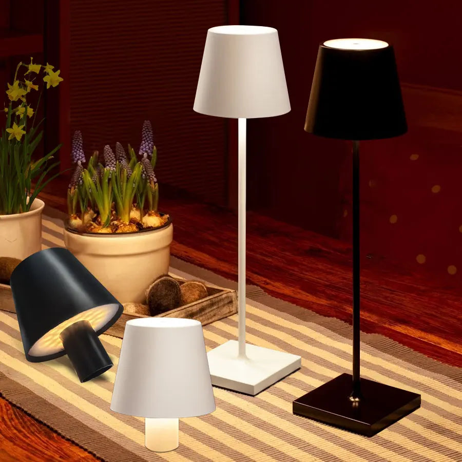 Dimmable Wireless LED Desk Lamp - Touch Control, Rechargeable