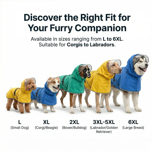 Waterproof Dog Raincoat — Hooded Reflective Rain Jacket