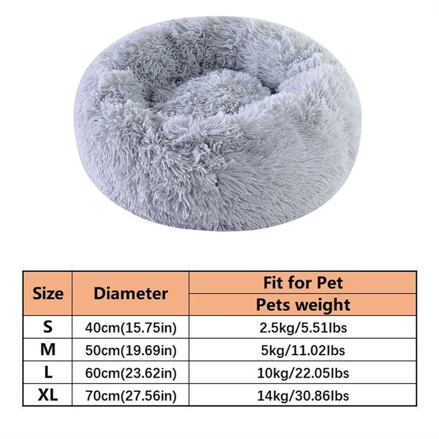 Calming Donut Bed — Anti-Anxiety Faux-Fur Nest Bed for Dogs & Cats
