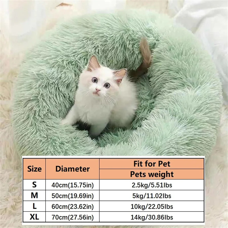 Calming Donut Bed — Anti-Anxiety Faux-Fur Nest Bed for Dogs & Cats