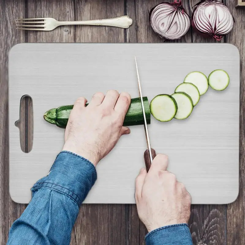 Titanium Stainless Steel Cutting Board - Double-Sided