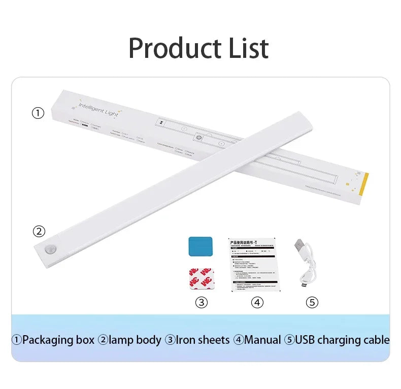 Motion Sensor LED Cabinet Light - Rechargeable Night Light