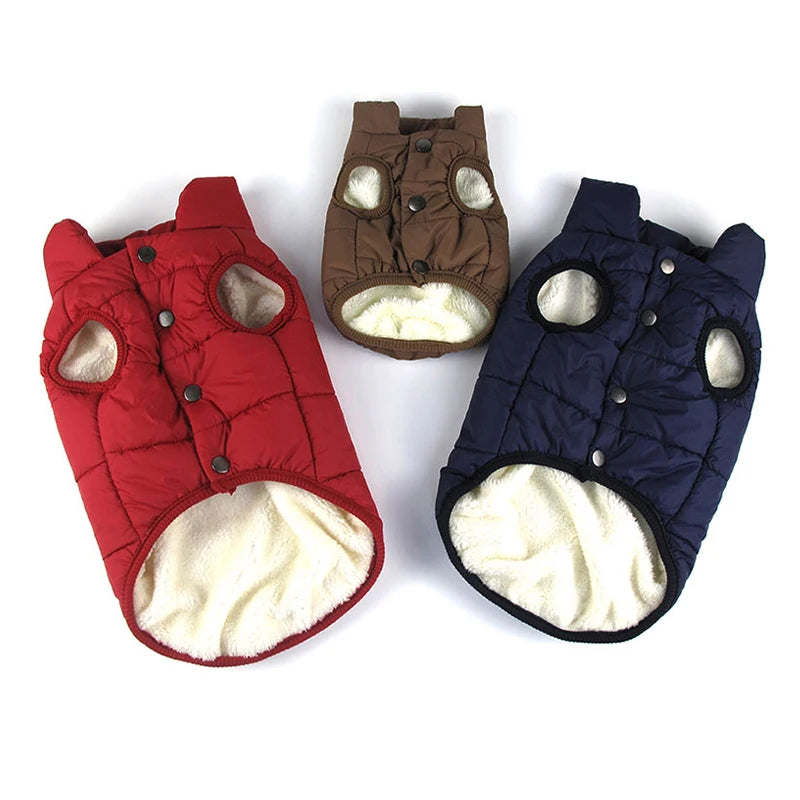 Padded Winter Dog Coat — Warm Cotton Jacket for Small to Large Dogs