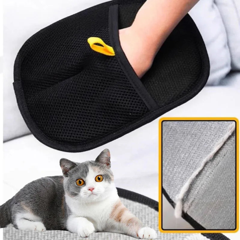 Pet grooming gloves for removing loose dog and cat hair