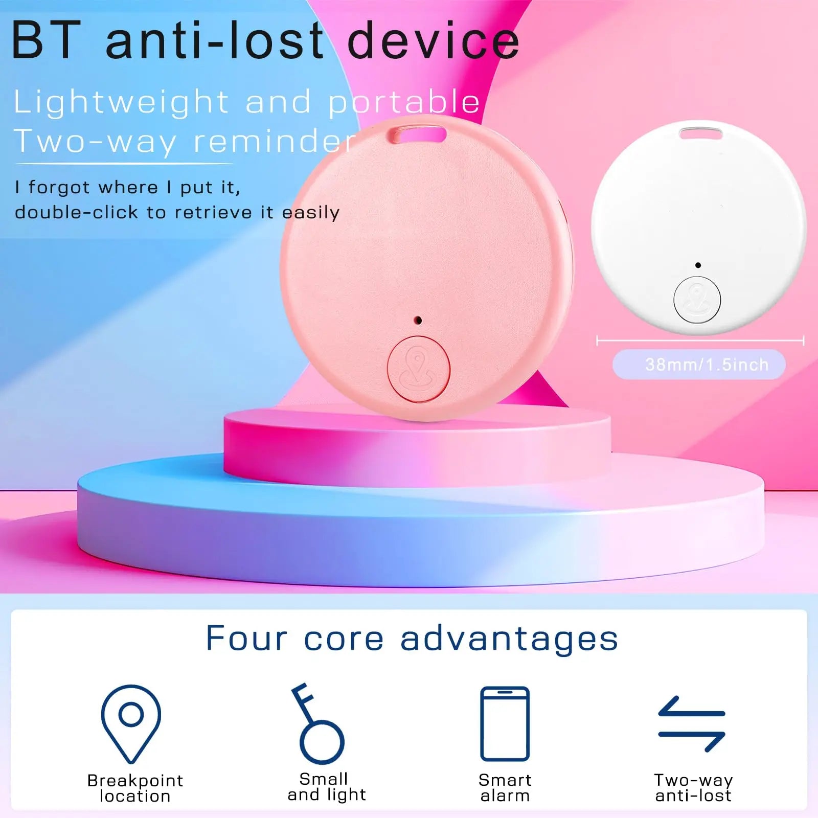 Mini Bluetooth Pet Tracker — Anti-Lost Smart Finder for Collars, Carriers & Keys (iOS & Android)