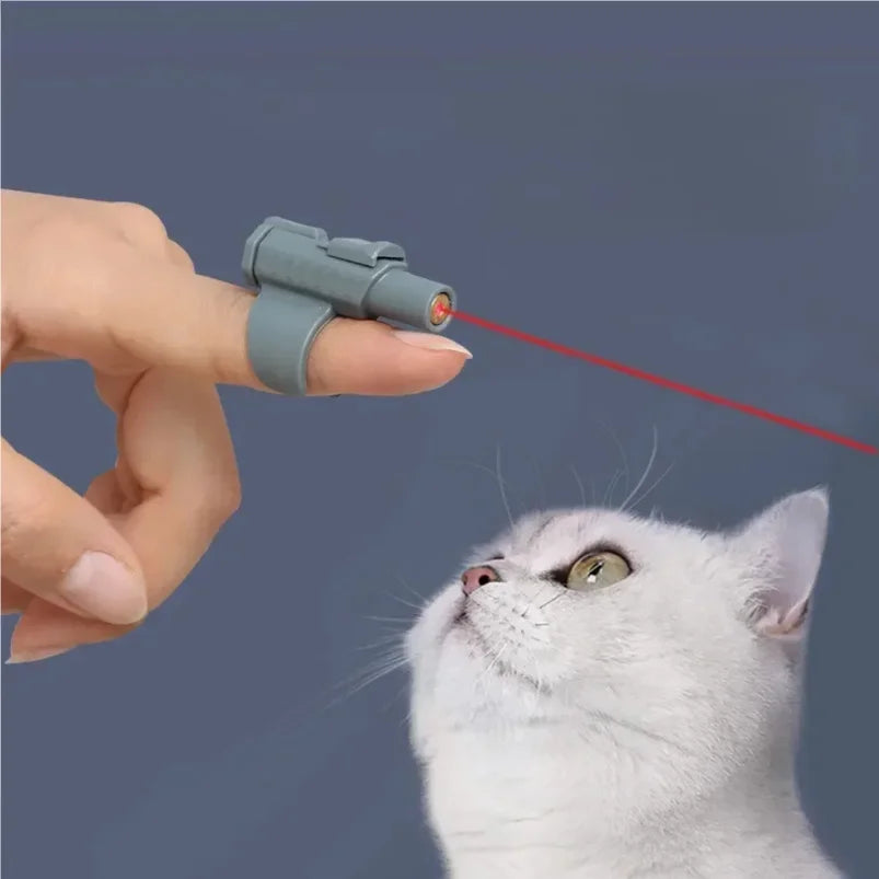 Mini wearable finger laser cat toy