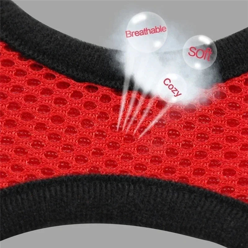 Adjustable Mesh Dog & Cat Harness — No-Choke Walking Vest for Puppies & Small Pets