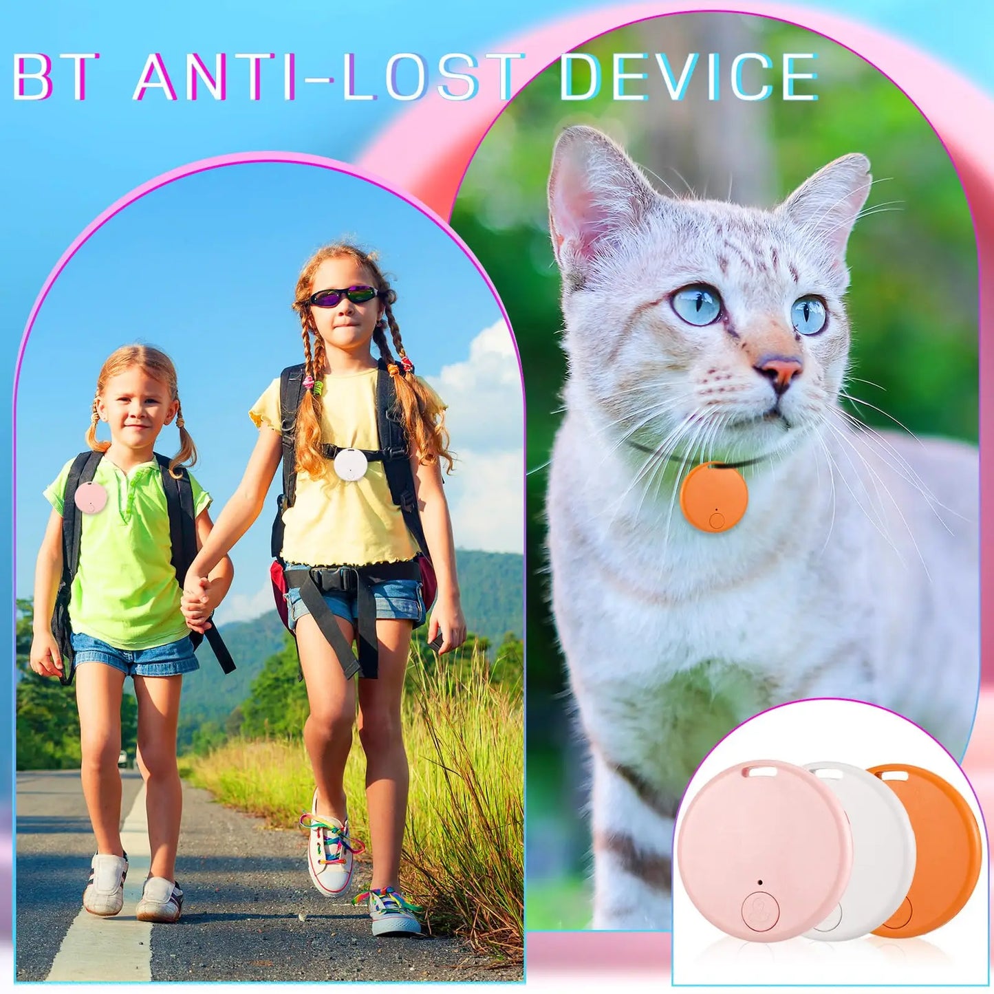 Mini Bluetooth Pet Tracker — Anti-Lost Smart Finder for Collars, Carriers & Keys (iOS & Android)