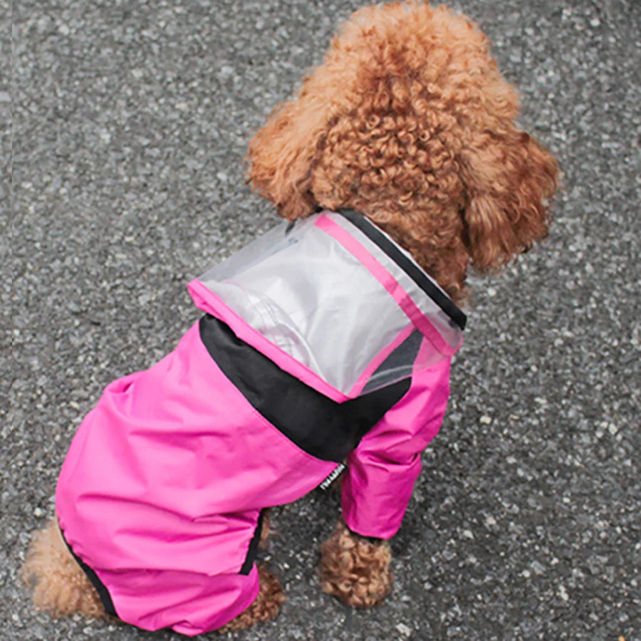 Waterproof Dog Rain Jacket — Full-Body Hooded Raincoat for Dogs (XS–4XL)