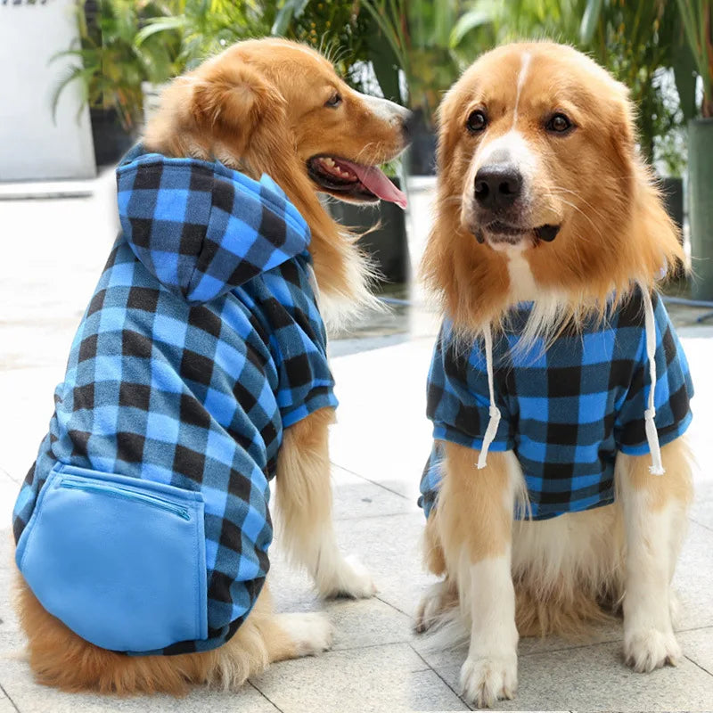 Reversible Plaid Dog Winter Coat — Warm Fleece Vest for Small to Large Dogs