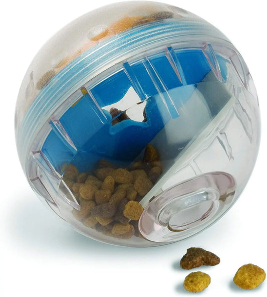 Treat-dispensing dog puzzle ball toy