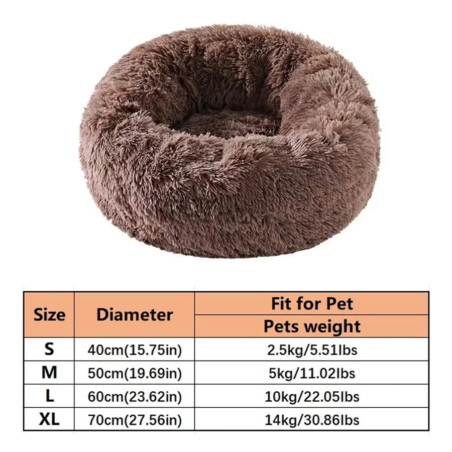 Calming Donut Bed — Anti-Anxiety Faux-Fur Nest Bed for Dogs & Cats