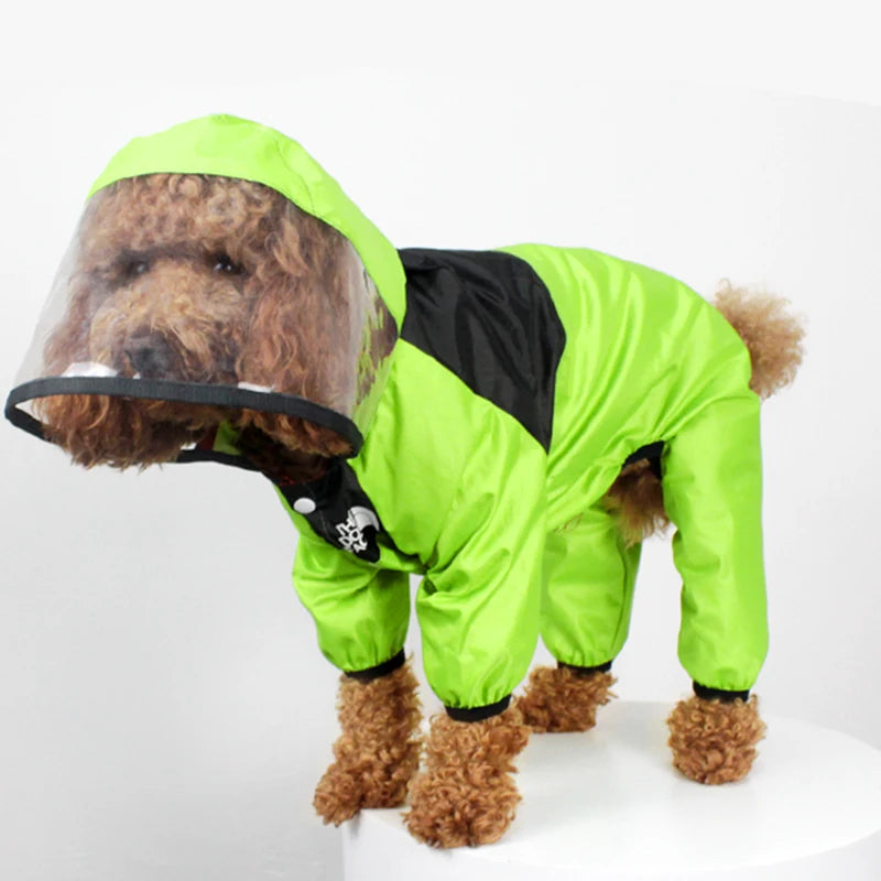 Waterproof Dog Rain Jacket — Full-Body Hooded Raincoat for Dogs (XS–4XL)