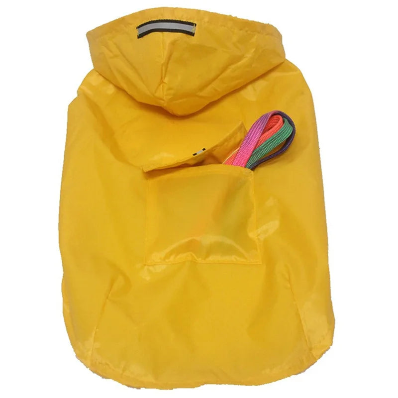 Hooded Dog Raincoat — Waterproof Rain Jacket with Reflective Strip, All Sizes