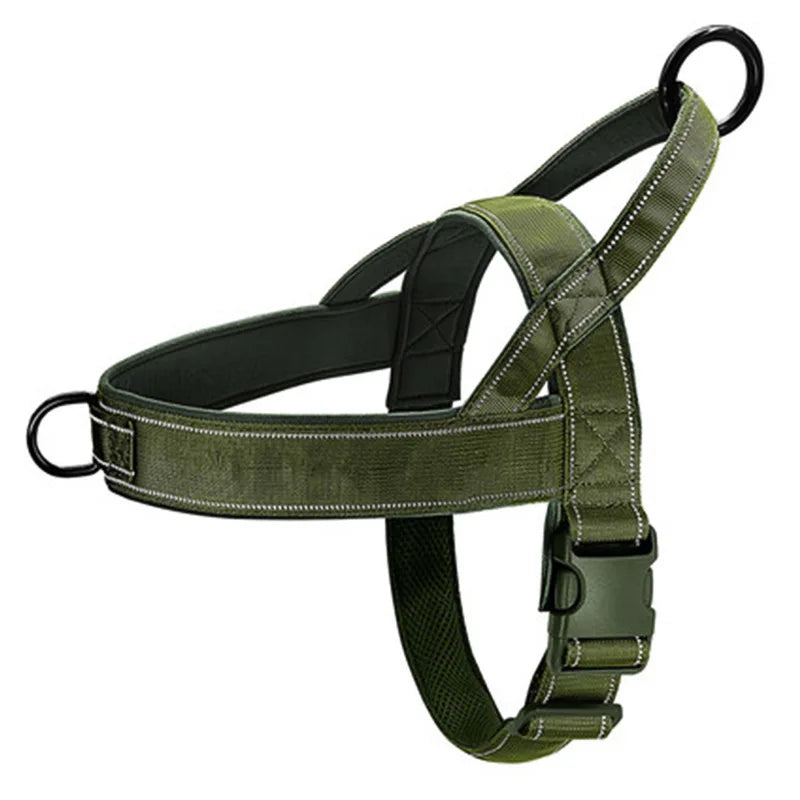 Tactical No-Pull Dog Harness — 1000D Nylon Vest with Handle & Reflective Trim