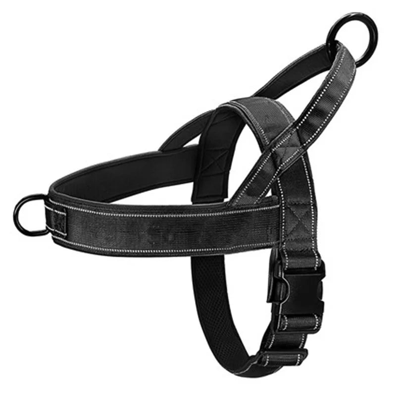 Tactical No-Pull Dog Harness — 1000D Nylon Vest with Handle & Reflective Trim