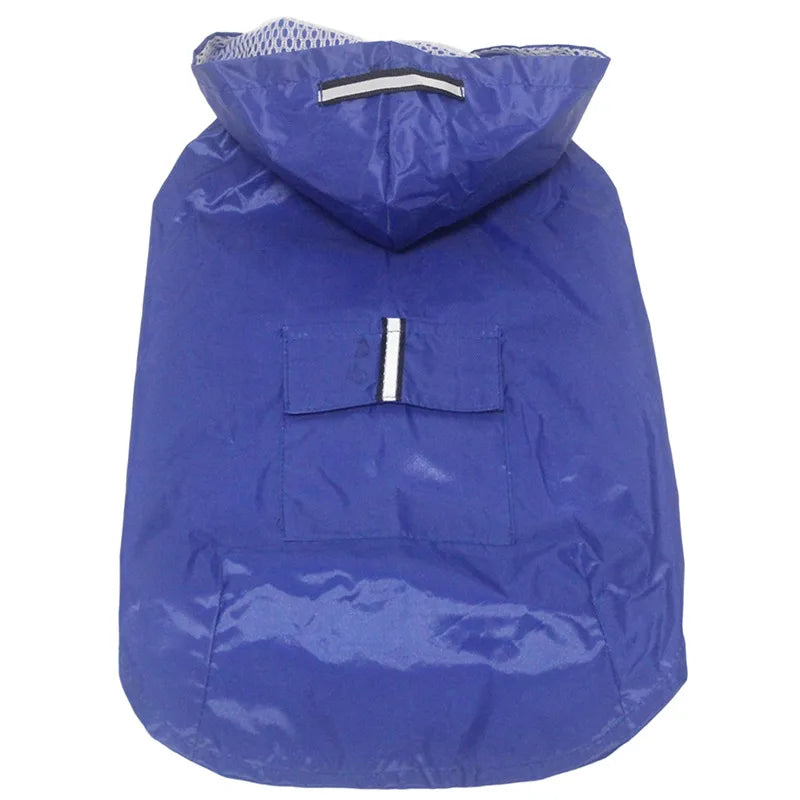 Hooded Dog Raincoat — Waterproof Rain Jacket with Reflective Strip, All Sizes