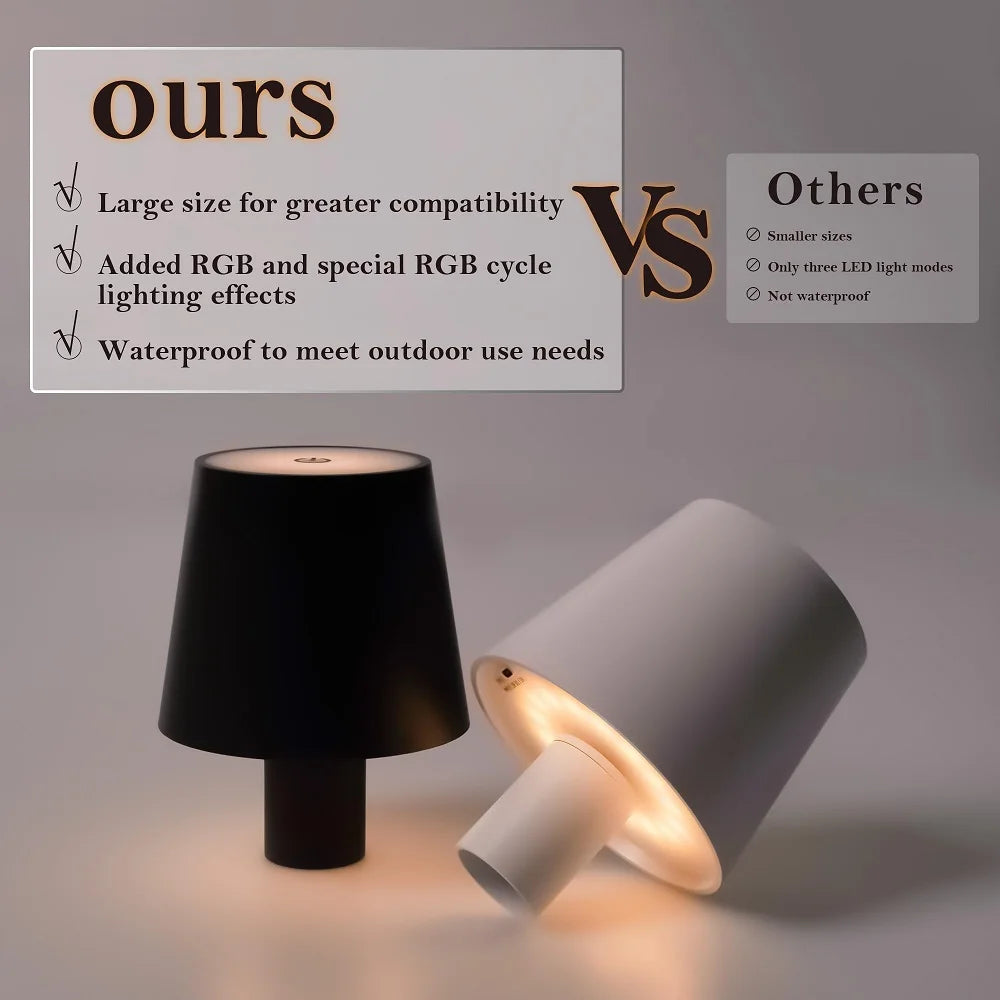 Dimmable Wireless LED Desk Lamp - Touch Control, Rechargeable
