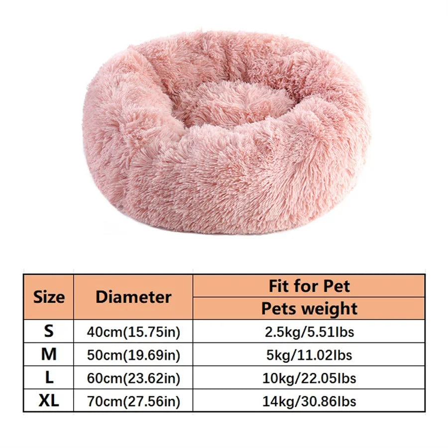 Calming Donut Bed — Anti-Anxiety Faux-Fur Nest Bed for Dogs & Cats