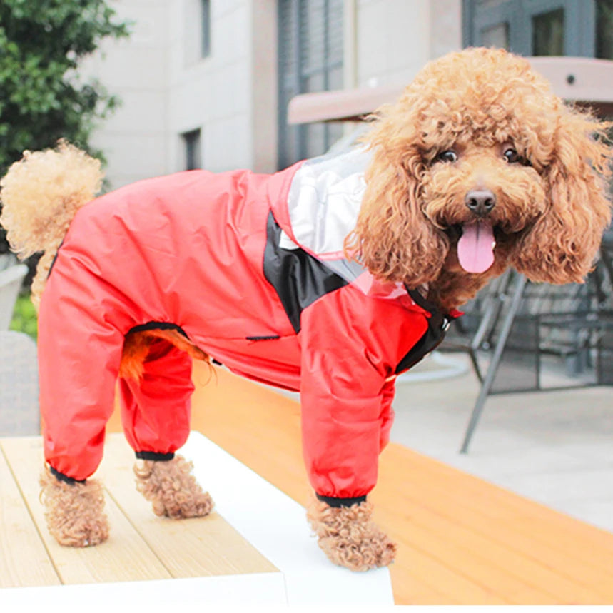 Waterproof Dog Rain Jacket — Full-Body Hooded Raincoat for Dogs (XS–4XL)