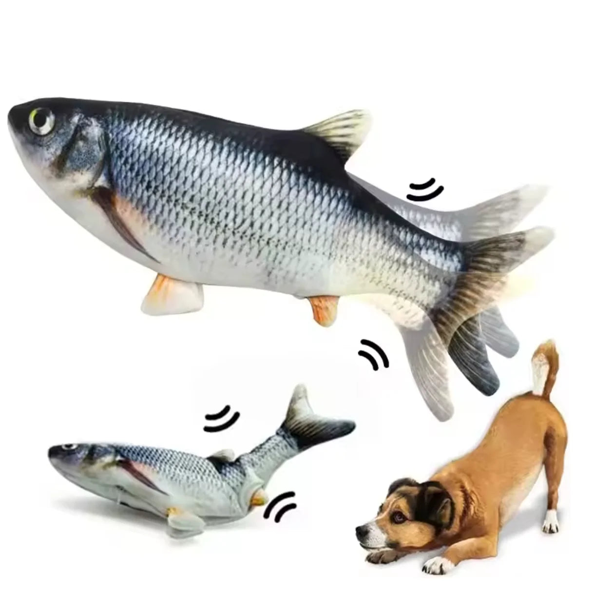 Motion-activated flopping fish cat toy