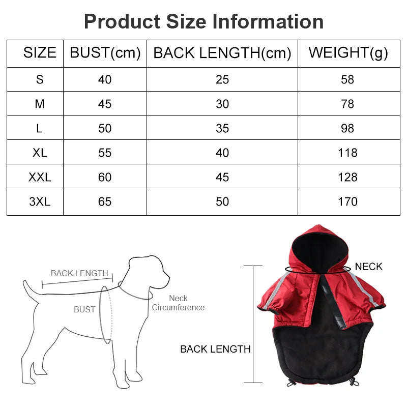 Pet Winter Coat — Waterproof Insulated Hooded Jacket for Dogs