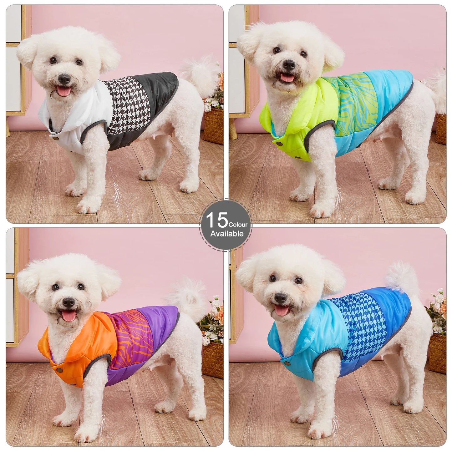 Padded Winter Dog Coat — Warm Cotton Jacket for Small to Large Dogs