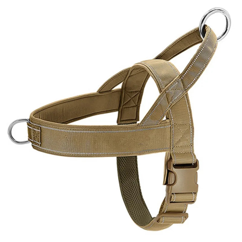 Tactical No-Pull Dog Harness — 1000D Nylon Vest with Handle & Reflective Trim