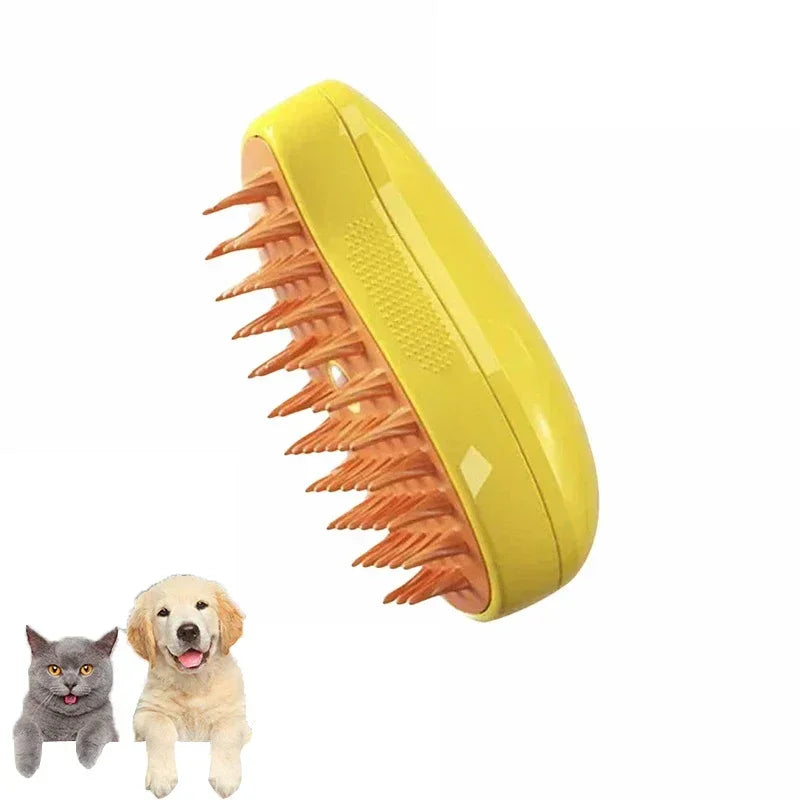Refillable water tank steam grooming brush