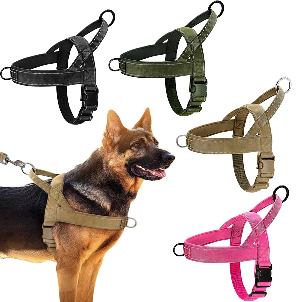 Tactical no-pull dog harness in 1000D nylon with handle