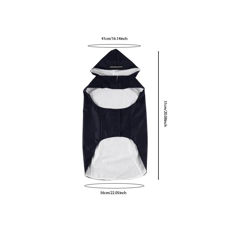 Hooded Dog Raincoat — Waterproof Rain Jacket with Reflective Strip, All Sizes