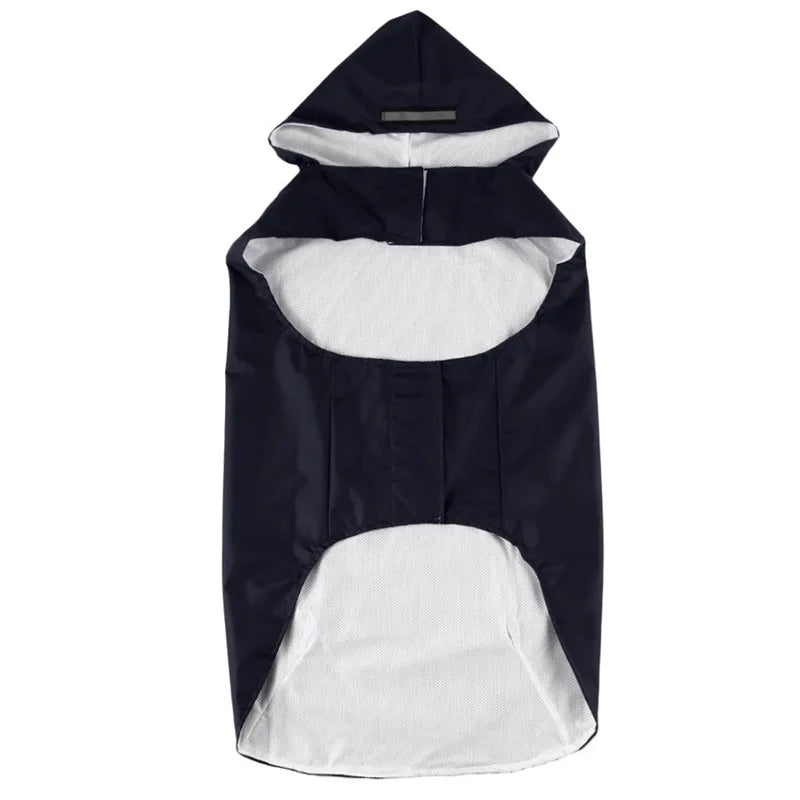 Hooded Dog Raincoat — Waterproof Rain Jacket with Reflective Strip, All Sizes